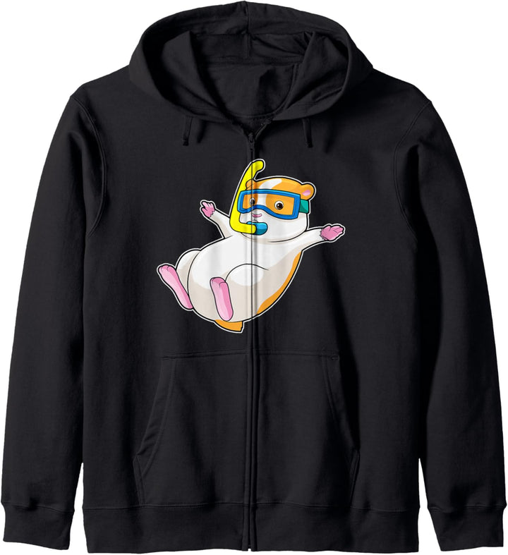 Hamster Tauchen Schwimmbrille Schnorchel Kapuzenjacke