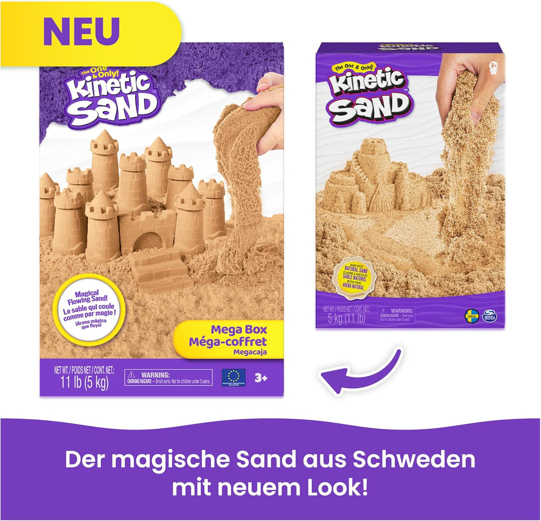 Kinetic Sand 5 kg - Original magischer kinetischer Sand aus Schweden, naturbraun, bekannt aus Kinder