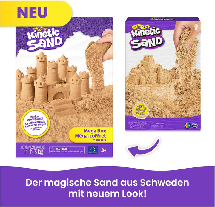 Kinetic Sand 5 kg - Original magischer kinetischer Sand aus Schweden, naturbraun, bekannt aus Kinder
