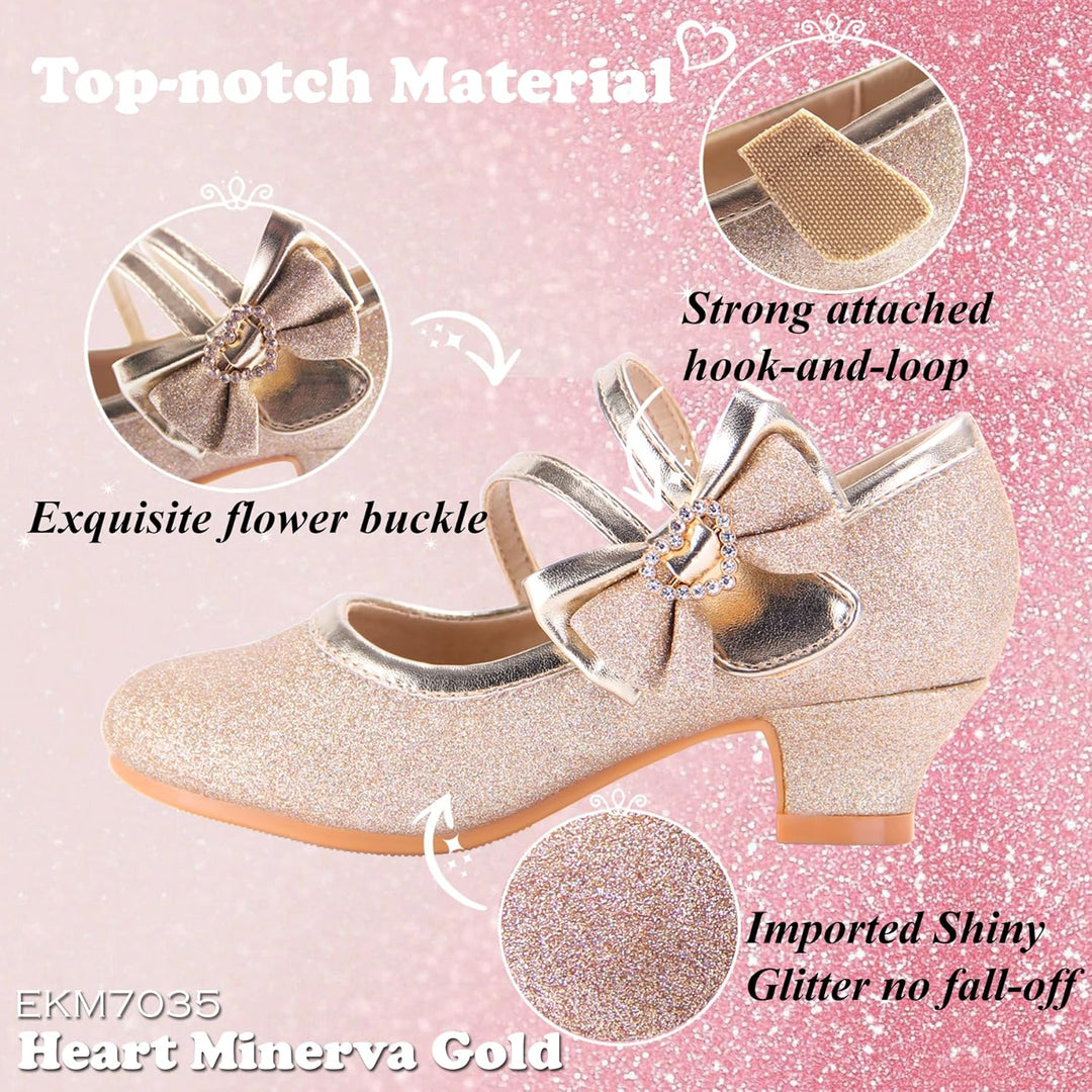 EIGHT KM EKM7018 Mädchen High Heel Kleid Schuhe Mary Jane Prinzessin Hochzeit Pumps Schuhe Glänzend