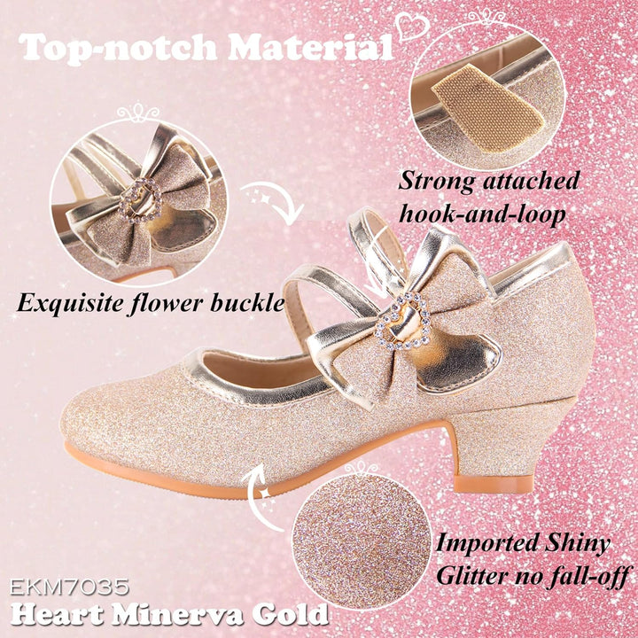 EIGHT KM EKM7018 Mädchen High Heel Kleid Schuhe Mary Jane Prinzessin Hochzeit Pumps Schuhe Glänzend