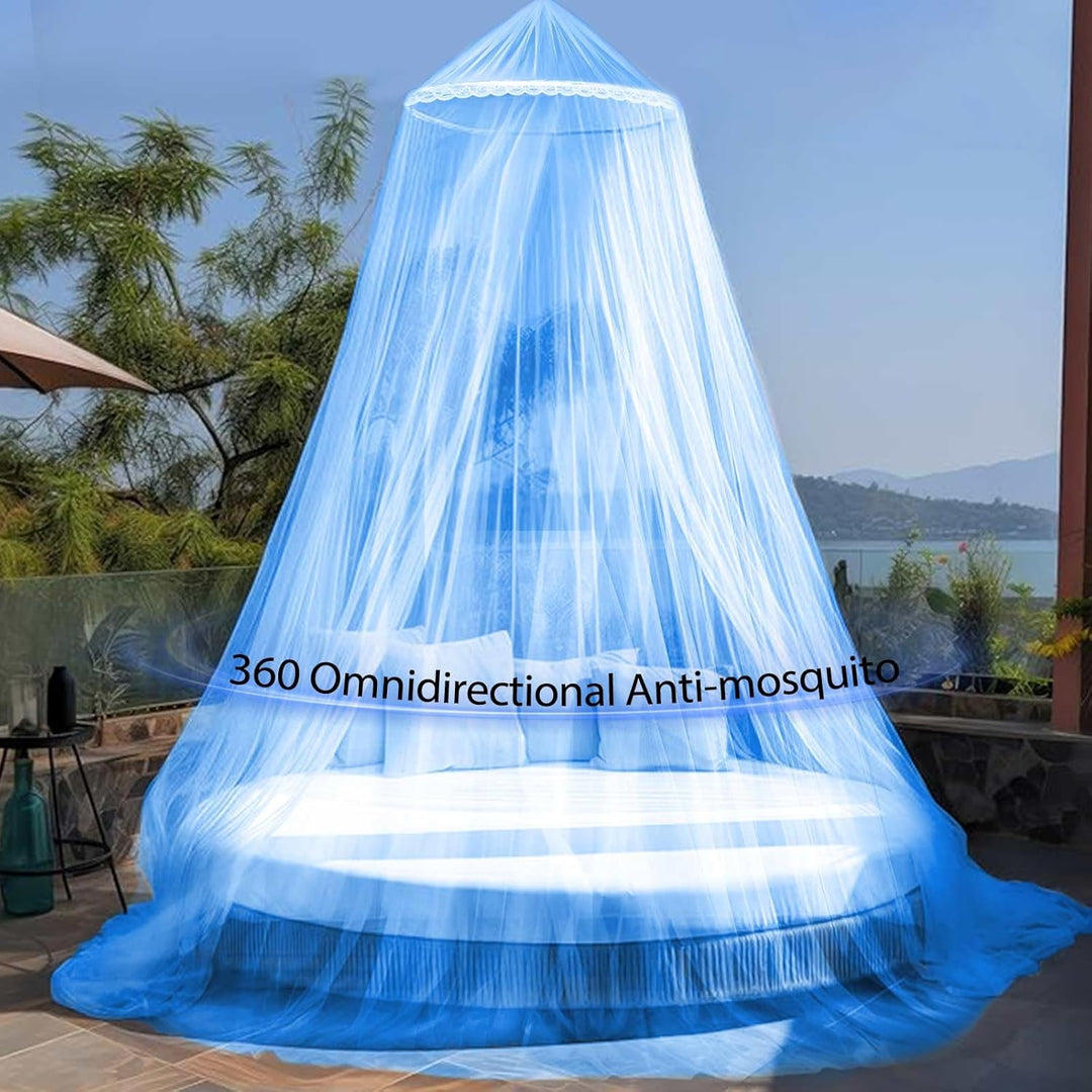 Moskitonetz Bett,Mückennetz Bett,Mosquito Netz Reise 60x250x1100cm,Moskitonetz Reise Blau,Betthimmel