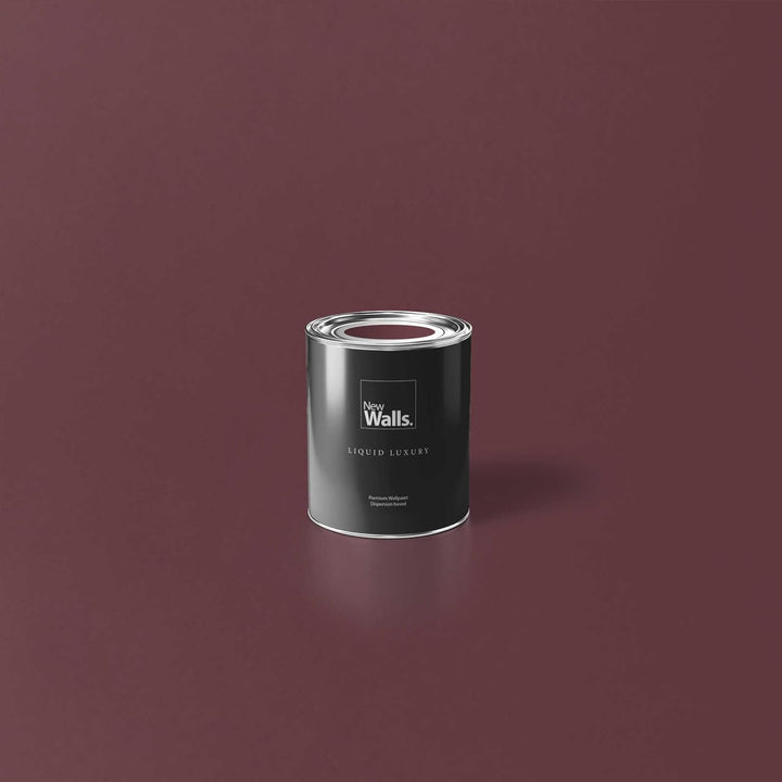 New Walls Premium Wandfarbe Rot, Bordeauxrot Liquid Luxury Dispersionsfarbe für Innenräume – 1 L 100