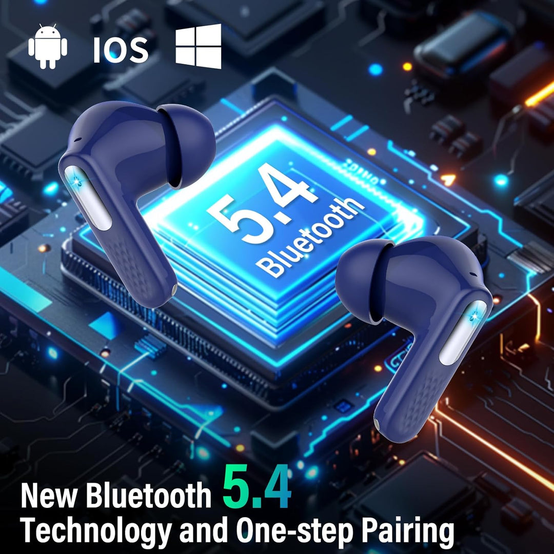 ZYHKON Bluetooth Kopfhörer mit Touchscreen, In Ear Kopfhörer Kabellos Bluetooth 5.4 mit ANC/ENC Mic