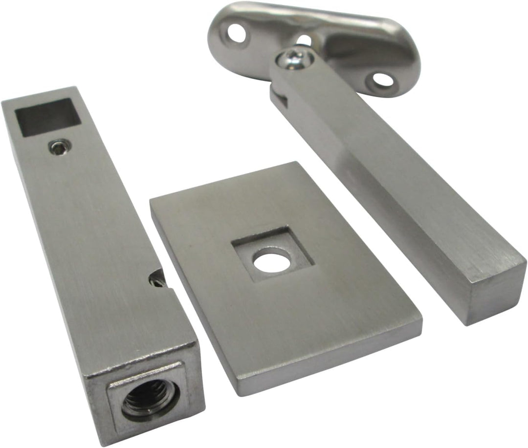 5 x Edelstahl Handlaufhalter eckig höhen- und neigungsverstellbar für Rohr-Ø 42,4 x 2,0 mm Rund Pfos