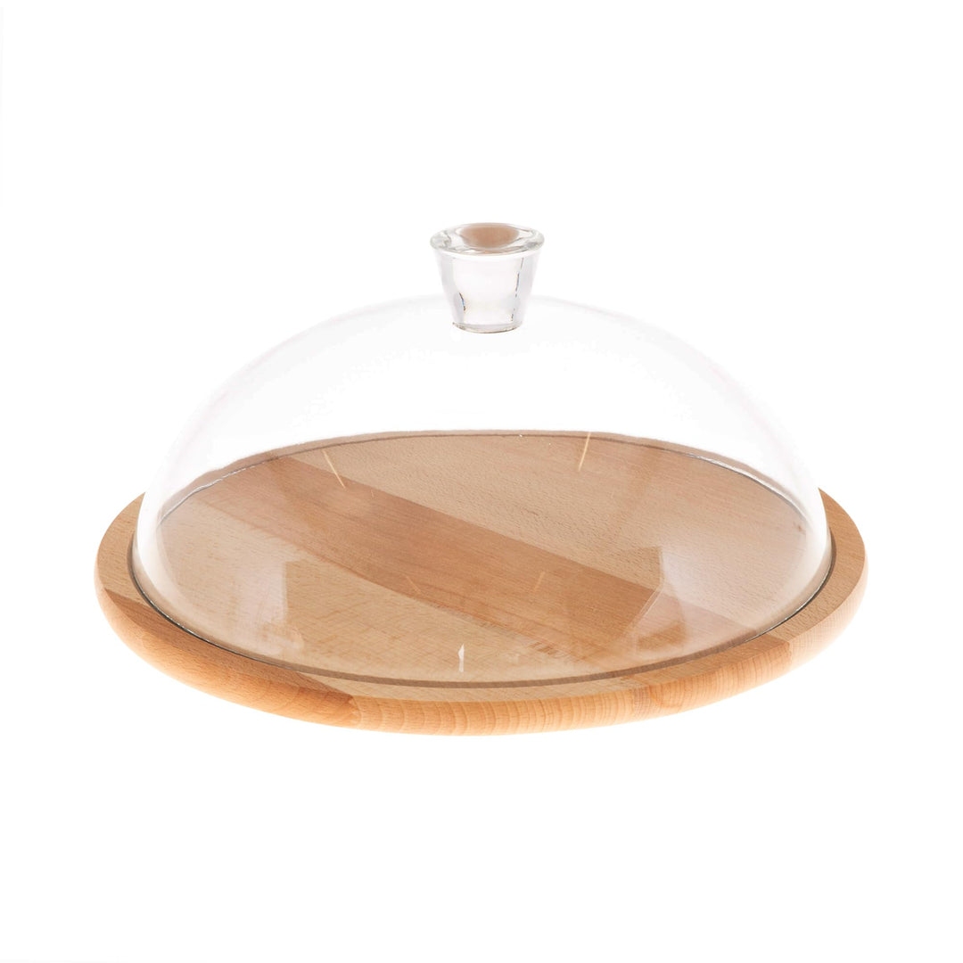 AMBITION Käseglocke drehbar ⌀33,5 cm Sophie rundes Käsebrett mit Deckel Kuchen Tortenständer Servier