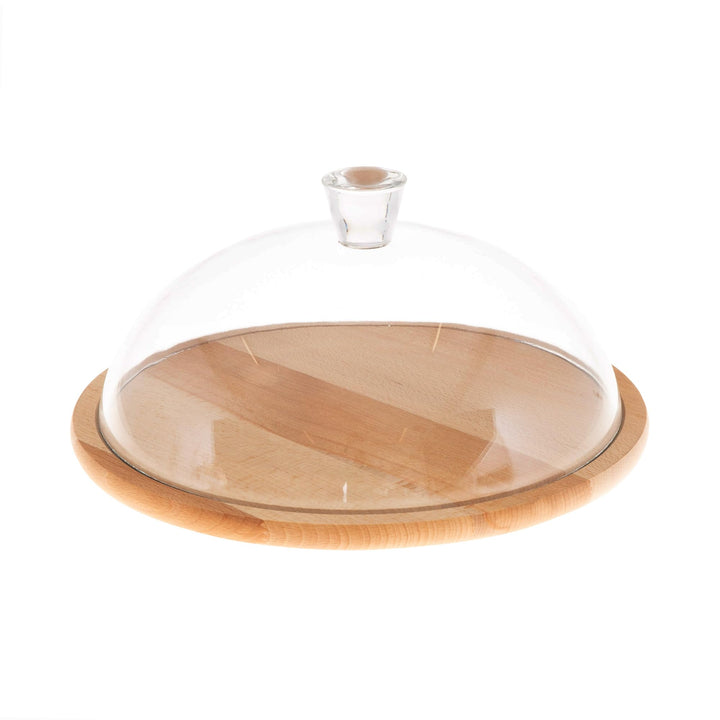 AMBITION Käseglocke drehbar ⌀33,5 cm Sophie rundes Käsebrett mit Deckel Kuchen Tortenständer Servier