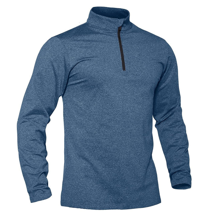 TACVASEN Pullover Herren Langarmshirt Half Zip Fleece Winterpullover Warm Atmungsaktiv Sport Sweatsh