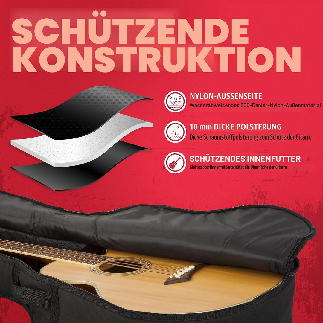 Gator Cases Gig Bag für Akustik-Bass-Gitarren (GBE-AC-BASS), Schwarz Akustischer Bass, Akustischer B
