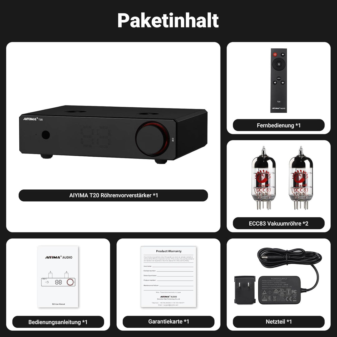 AIYIMA T20 Balanced Tube Vorverstärker LME49720 für HiFi-Heim-Audio Mini-Vakuumröhren-Vorverstärker