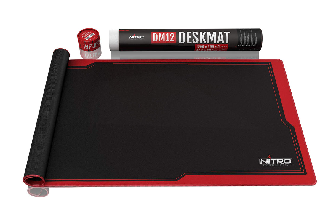 NITRO CONCEPTS DM12 - Gaming Mauspad XXL 1200x600 Millimeter Fransen Freie Ränder Microfaser Grosses
