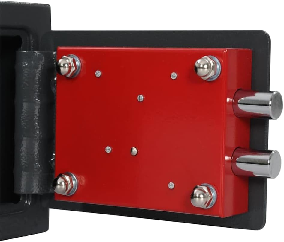 vidaXL Safe Box mit Schloss Dunkelgrau 23 x 17 x 17 cm Stahl, Heimarbeitsplatz Safe, robuster Sicher