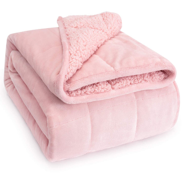 Sivio Gewichtsdecke für Erwachsene, 7 kg, schwere Sherpa-Decke mit weichem Flanell, wendbar, Queen-S