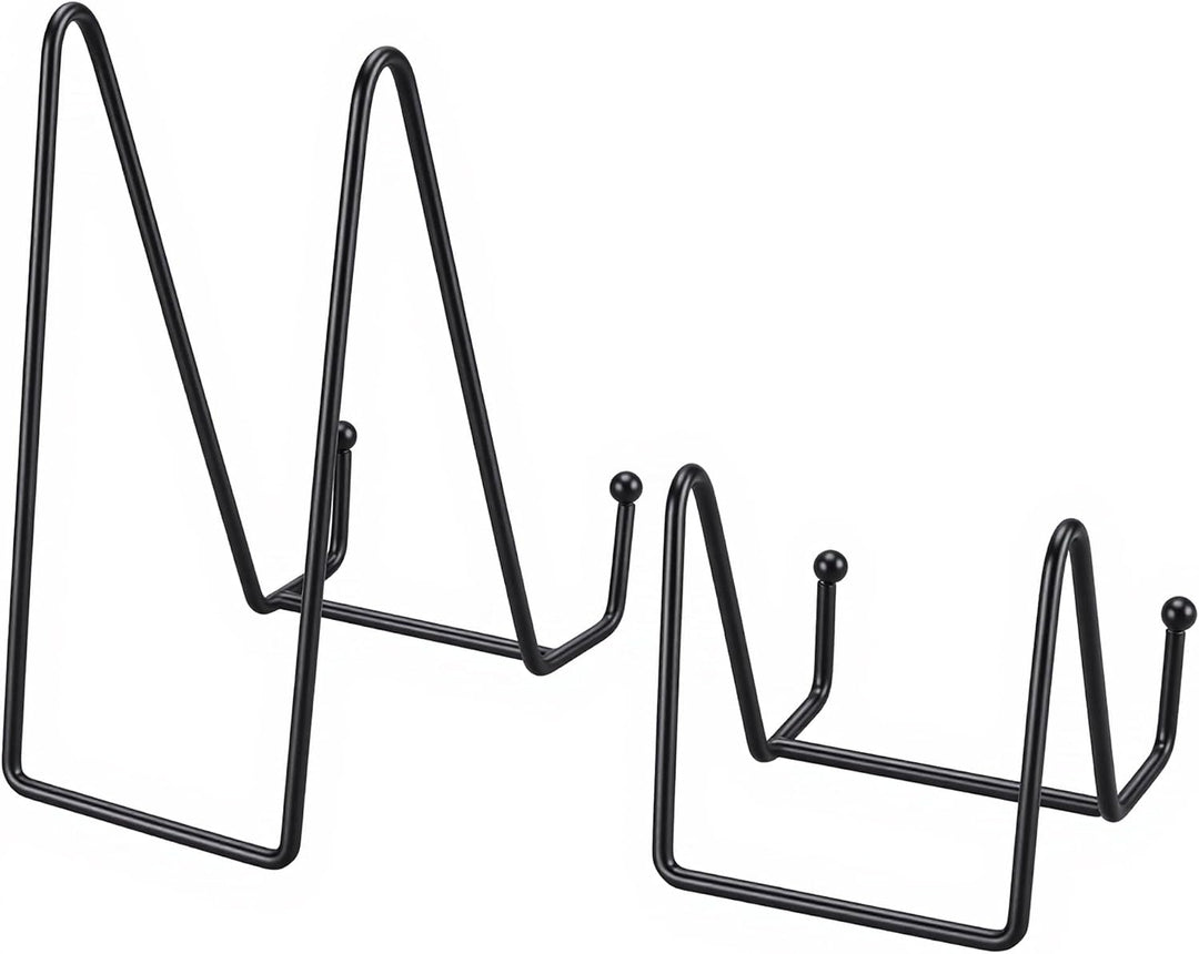 10 Stück Tellerständer Metall,8 cm und 15 cm Staffelei Mini Schwarz, Tellerhalter Eisen Aufsteller B