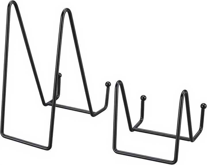 10 Stück Tellerständer Metall,8 cm und 15 cm Staffelei Mini Schwarz, Tellerhalter Eisen Aufsteller B