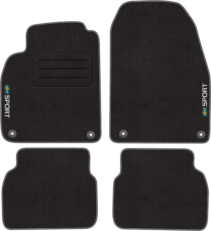 Sport Velour Fussmatten Satz für Saab 9-3 II (2002-2011) - 4-teilig - Passgenau