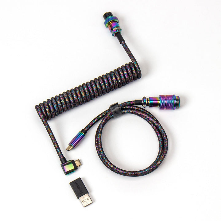 Key RB Premium Spiralkabel schwarz gewinkelt Cab-7