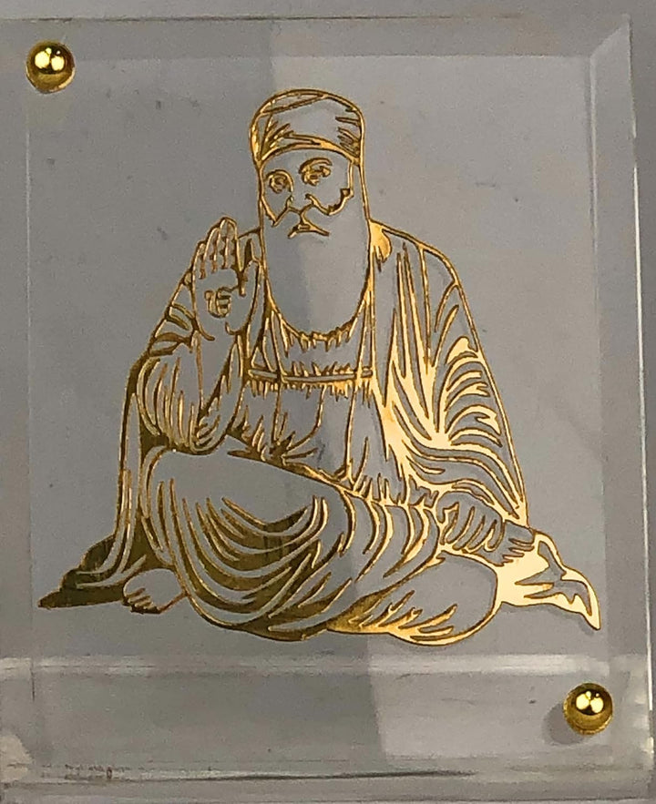 Shree Kreations Guru Nanak Dev Ji Bilderrahmen für Armaturenbrett und Tischplatte | Sikh Autozubehör