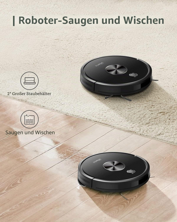 Ultenic D5s Pro Saugroboter mit Wischfunktion, 3000 Pa Saugkraft Staubsauger Roboter, Roboter Staubs