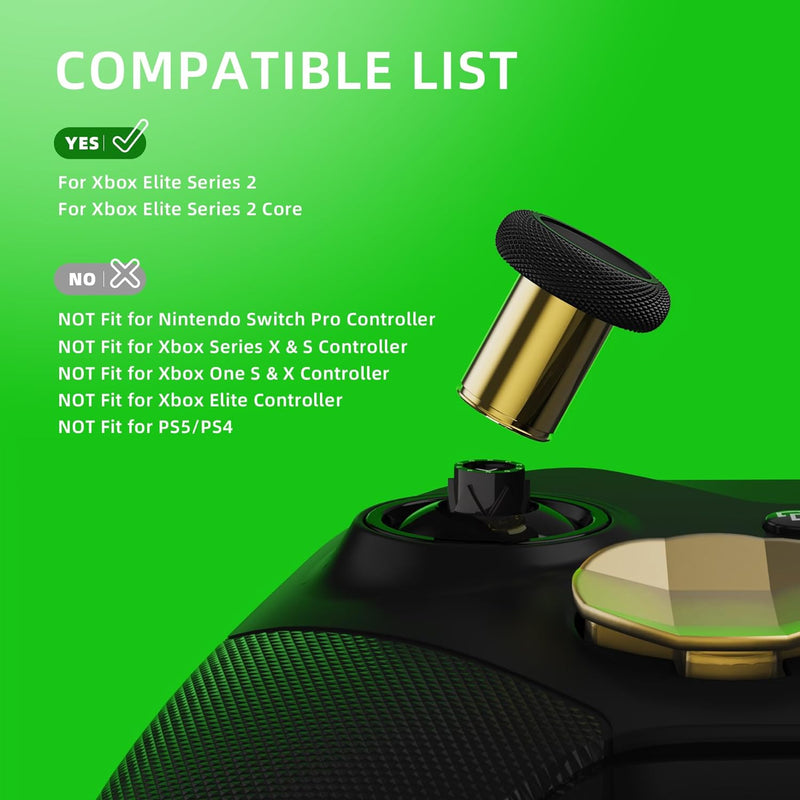 eXtremeRate 13 in 1 Metall Tasten Set für Xbox Elite Series 2 Controller, Megnetic Thumbsticks/D-Pad