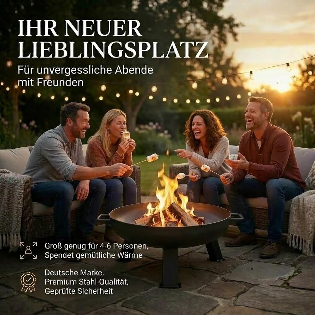 SOUK ONE Feuerschalen, Feuerschale Ø 60 cm Nizza Feuerstelle für den Garten, Terrasse und Balkon, Fe