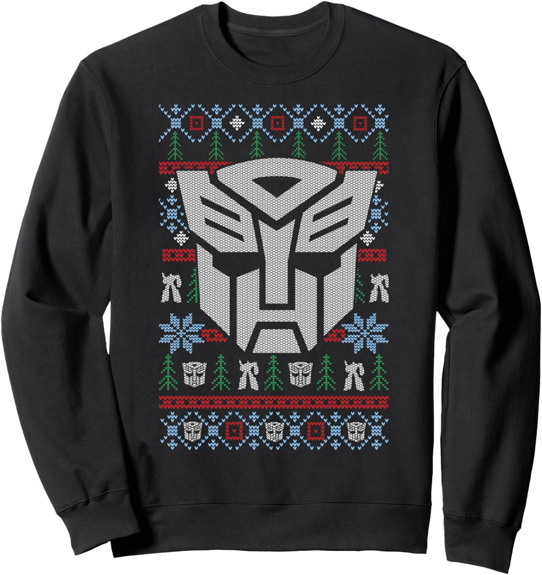 Transformers Christmas Autobots Retro Ugly Sweater Style Sweatshirt