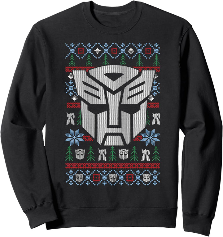 Transformers Christmas Autobots Retro Ugly Sweater Style Sweatshirt
