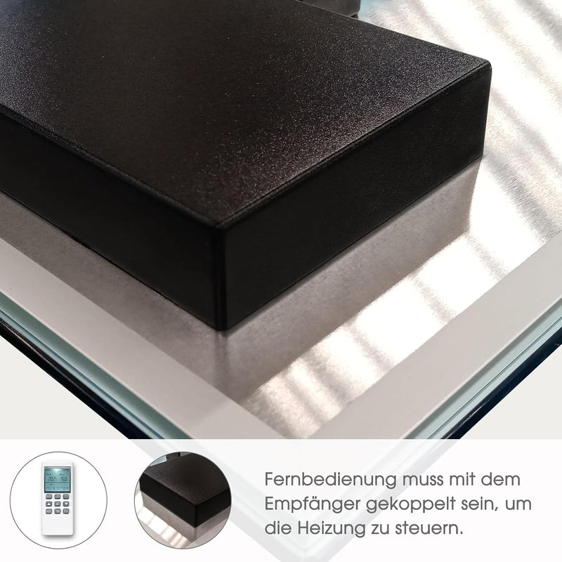 Infrarotheizung Spiegel mit Thermostat 450 Watt - Spiegelheizung Infrarot - Badspiegel 80x60 CM - Ba