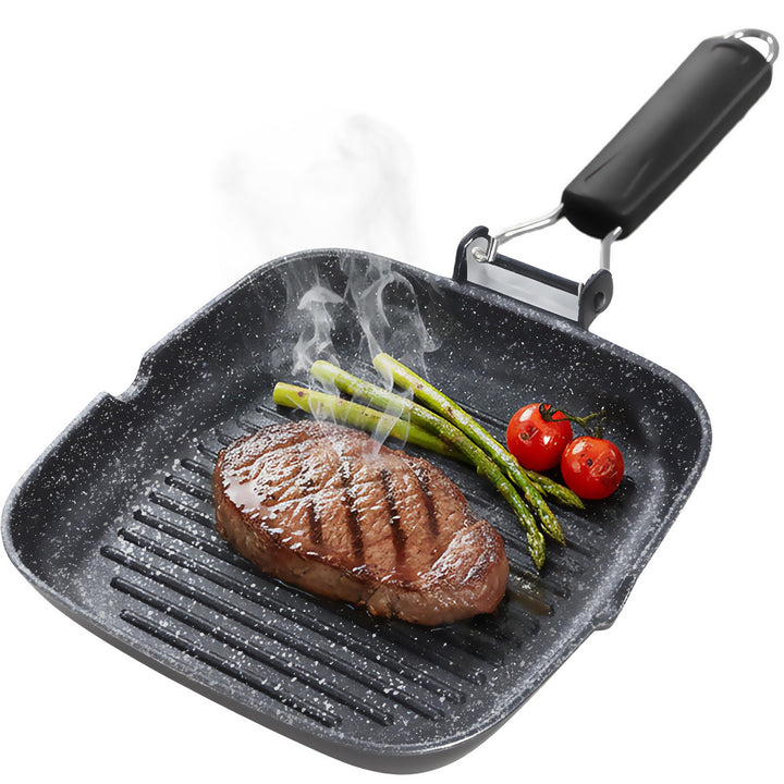 briebe Black Titanium Grillpfanne mit Streifen, Induktion, Titanbeschichtung, 24 x 24 cm, Aluminiumg