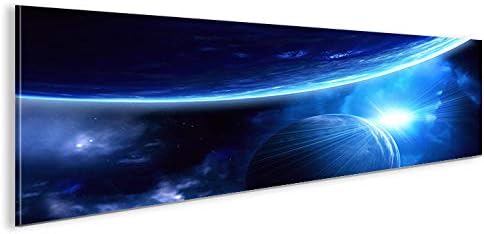 islandburner Bild Bilder auf Leinwand Blue Space V2 Weltall Planeten Weltraum Panorama XXL Poster Le