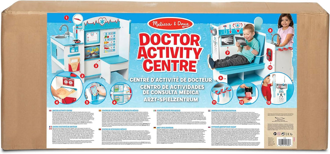 Melissa & Doug Werde gesund Arzt-Aktivitätenzentrum aus Holz – Warteraum, Untersuchungsraum, Empfang