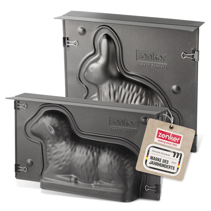 Zenker Osterlamm und Hase Backformen zu Ostern - 900 & 600 ml Füllvolumen - 3D Kuchenformen mit Häsc