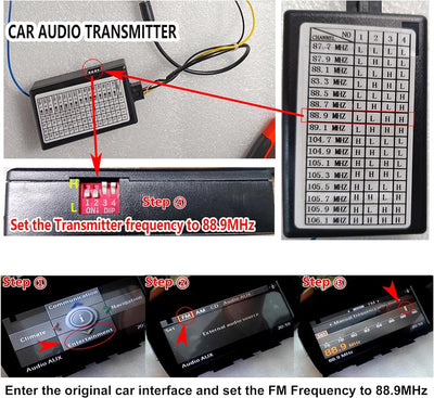 AUX-Adapter für BMW E60, FM-Radio-Transmitter für alle Android-Bildschirme, AUX für Mercedes Benz &