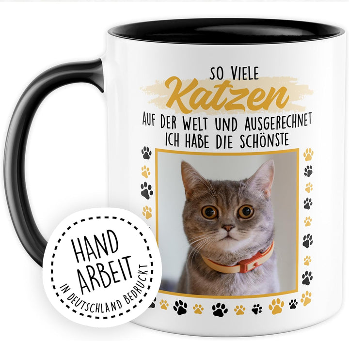 Tasse Katze personalisiert Geschenk So viele Katzen und ich habe die schönste, Kaffeetasse eigenes B