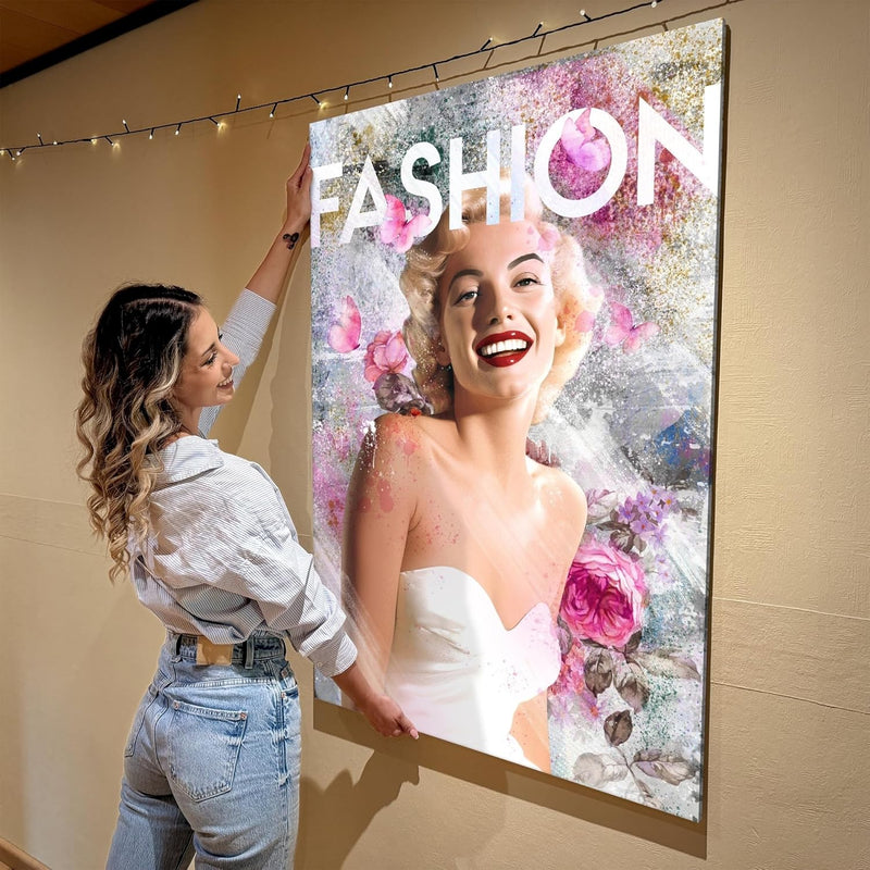 Artmazing | Marilyn Monroe Bild Leinwand | Leinwandbild Hochformat | Coco Chanel Bild | Grosse Bilde