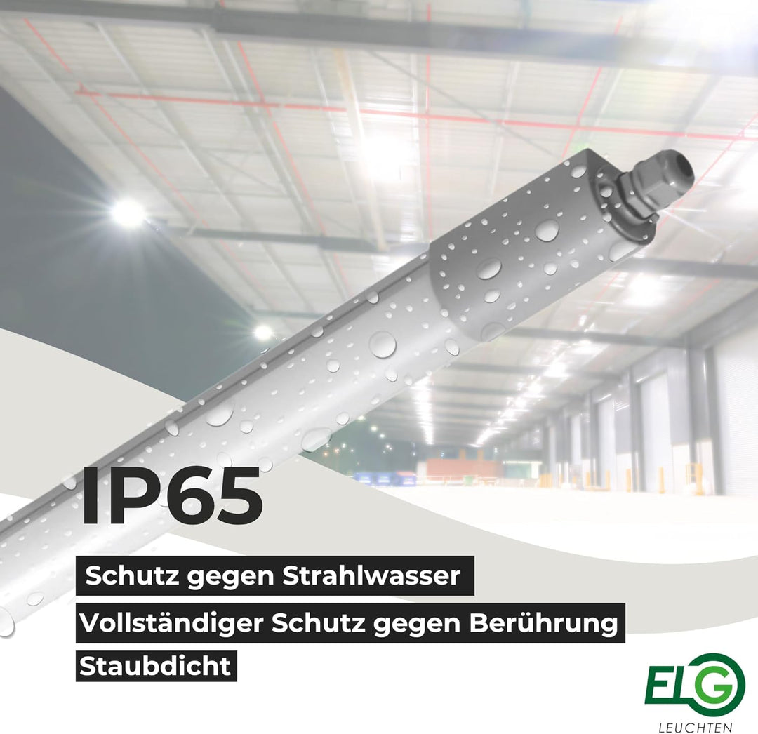 LED Feuchtraumleuchte 17 Watt 4000K reinweiss 4000lm IP65 wasserfest schlagfest 60cm Feuchtraumwanne