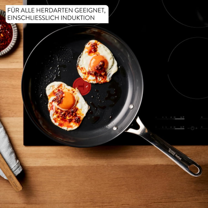 Jamie Oliver by TEFAL Direct Cook Bratpfannen-Set, 2-tlg. 24/28 cm, inkl. Pfannenschoner, antihaftbe