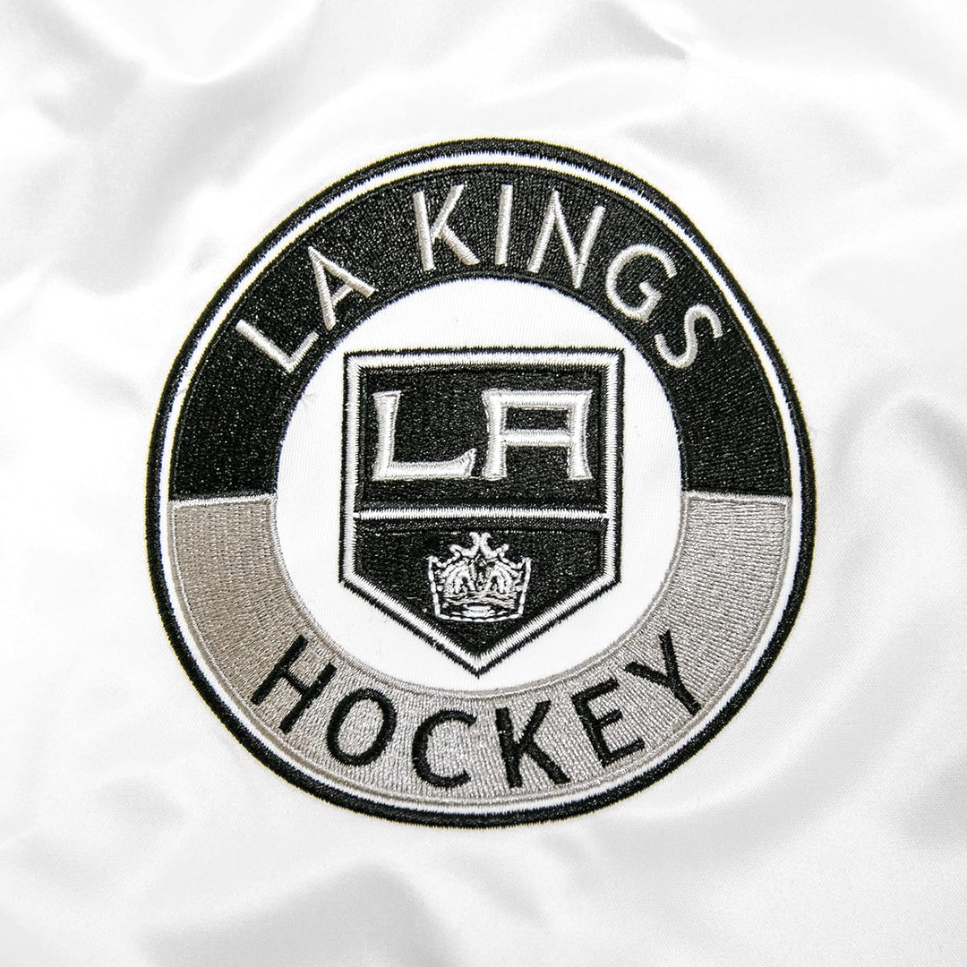 Mitchell & Ness NBA Hometown LW Satin Jacket, White M White, Los Angeles Kings, M White, Los Angeles