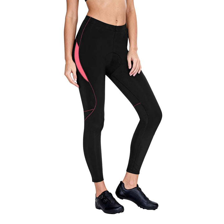 Santic Fahrradhose Damen Lang mit 4D Sitzpolster Atmungsaktive Dehnbare Radlerhose für Moutainbike L