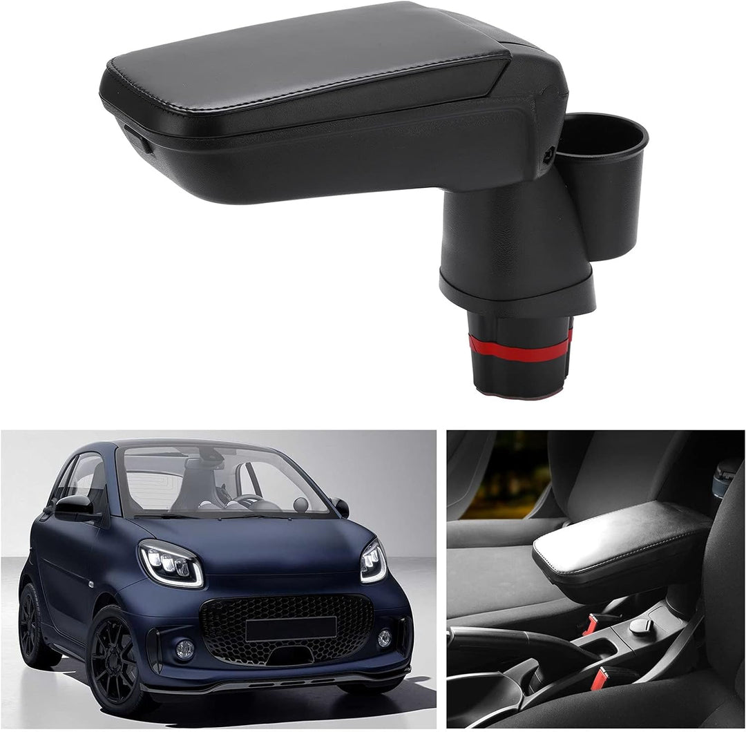 Mittelarmlehnenkasten, Mittelarmlehnenkasten mit Getränkehalter Ersatz für Smart Fortwo Forfour 453