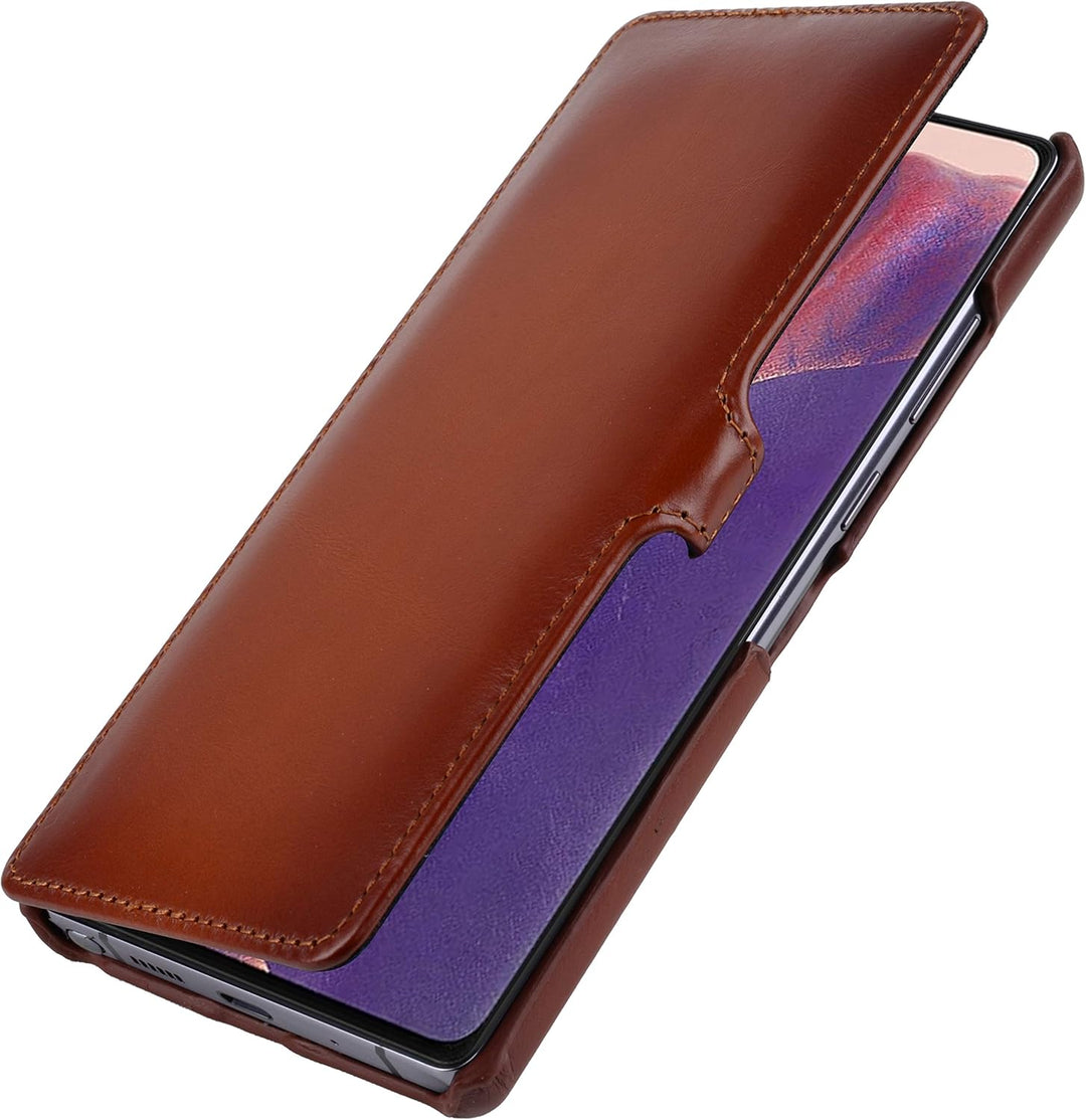 STILGUT Book Case kompatibel mit Samsung Galaxy Note 20 Hülle aus Leder mit Clip-Verschluss, Lederhü
