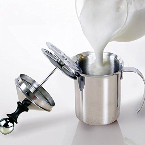 Ejoyous Milchaufschäumer Manuell, Milchschäumer Hand Double Mesh Milchschaum Edelstahl Milk Frother