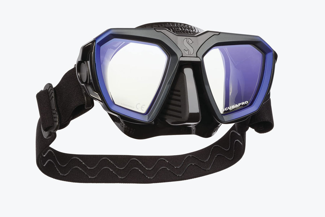 Scubapro D-Mask Tauchmaske - inkl. Montageadapter für den HUD Tauchcomputer Blau Schwarz Small/Narro