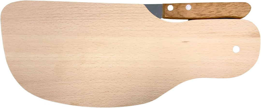 4X HOFMEISTER® Frühstücksbrett mit Brotmesser Buchenholz 28 x 11 x 1 cm