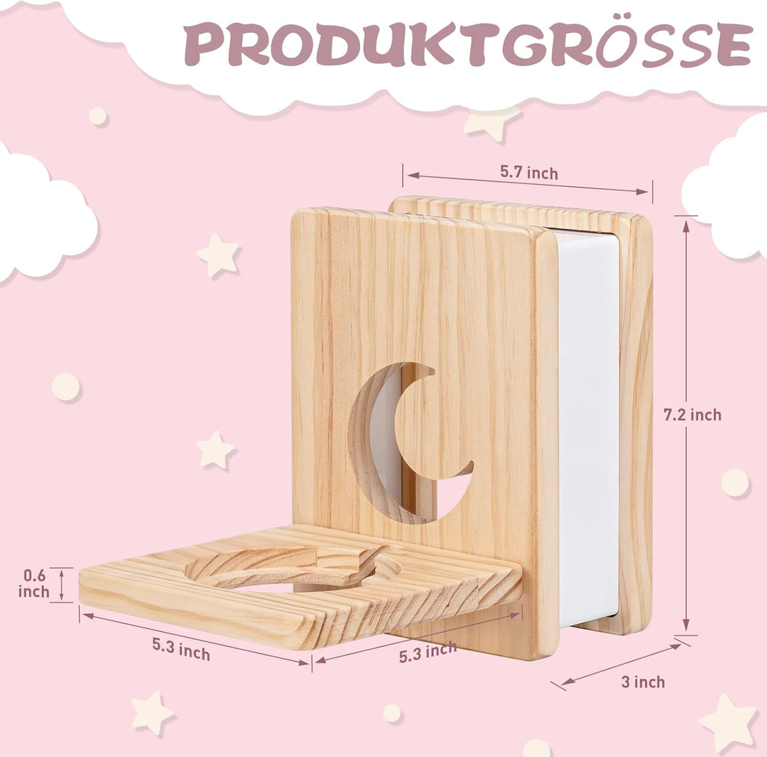 Tonie Box Regal Magnetisch Mit Beleuchtung|Wooden Tonie Figuren Regal für 15-20 Tonie Figuren|Tonie