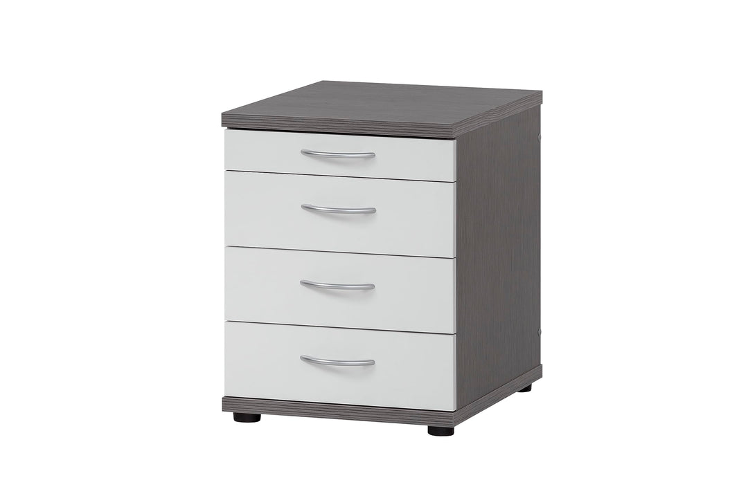 Möbelpartner Bürocontainer, Holzwerkstoff, esche grau Dekor/weiss matt, 41,6 x 50 x 53,4 cm Esche Gr