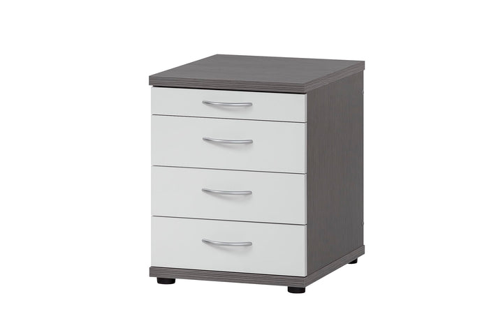 Möbelpartner Bürocontainer, Holzwerkstoff, esche grau Dekor/weiss matt, 41,6 x 50 x 53,4 cm Esche Gr