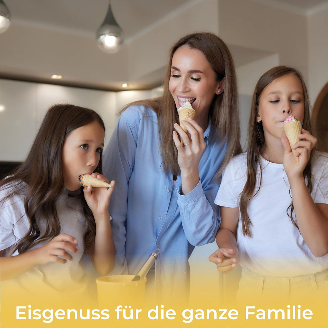 KLAMER Eismaschine 1,5L, 120 W Eiscrememaschine aus Edelstahl mit Kühlfunktion, hausgemachtes Speise