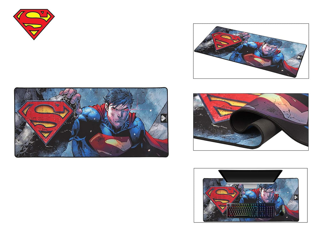 Subsonic Superman - Anti-Rutsch-Mauspad XXL 90 mm x 40 mm in Perlenoptik - Offizielle Lizenz DC comi