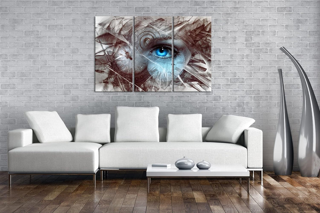 im Auge der Zeit Format: 3Teilig als Leinwandbild, Motiv fertig gerahmt auf Echtholzrahmen, Hochwert